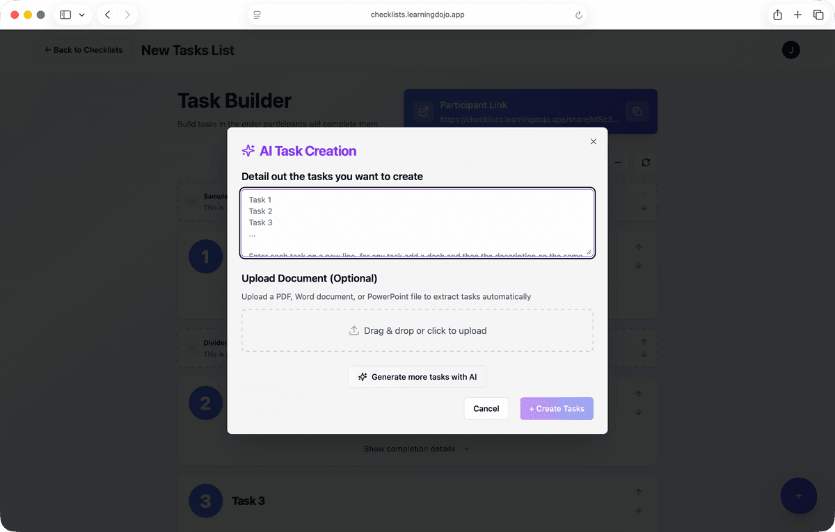AI Task Creation Tool