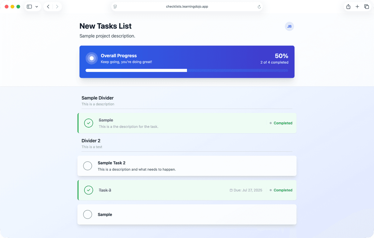Users Track Tasks